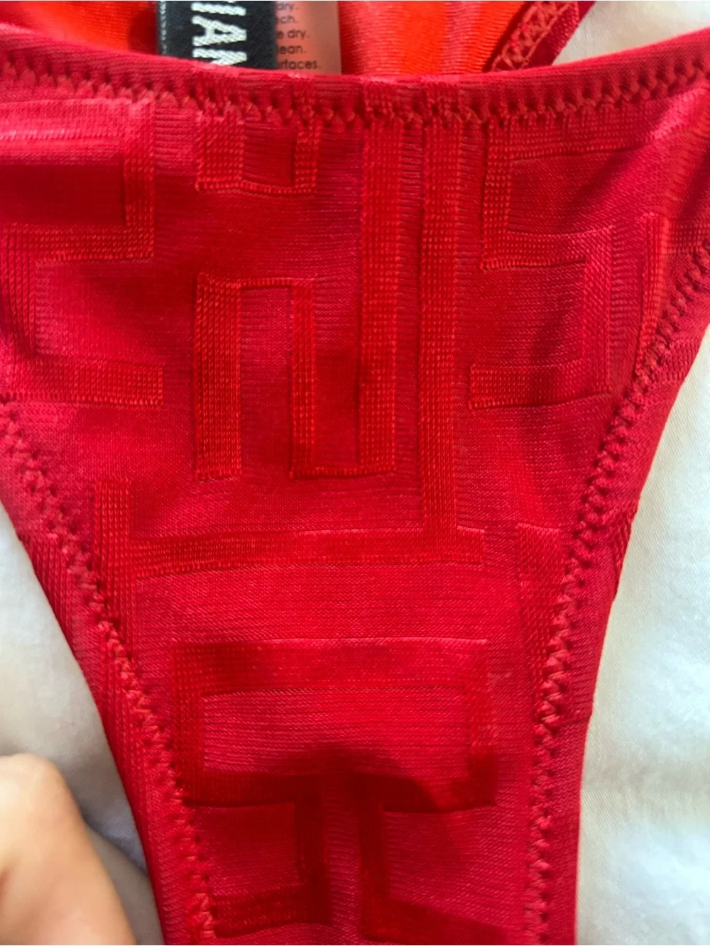 triangl swimwear Red Triangle String Bikini Set